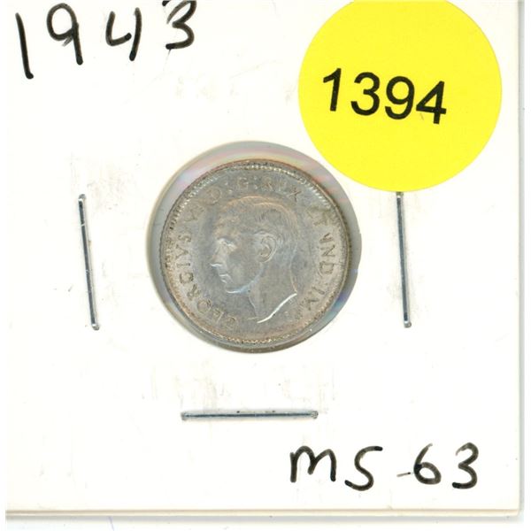 1943 Canadian Ten Cent Coin