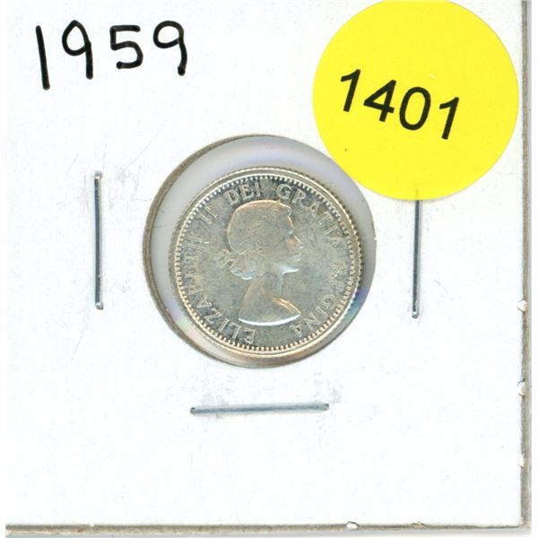 1959 Canadian Ten Cent Coin