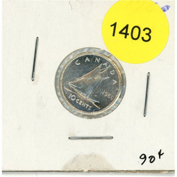 1961 Canadian Ten Cent Coin