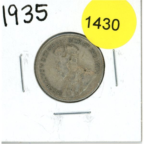 1935 Canadian Twenty-Five Cent Coin