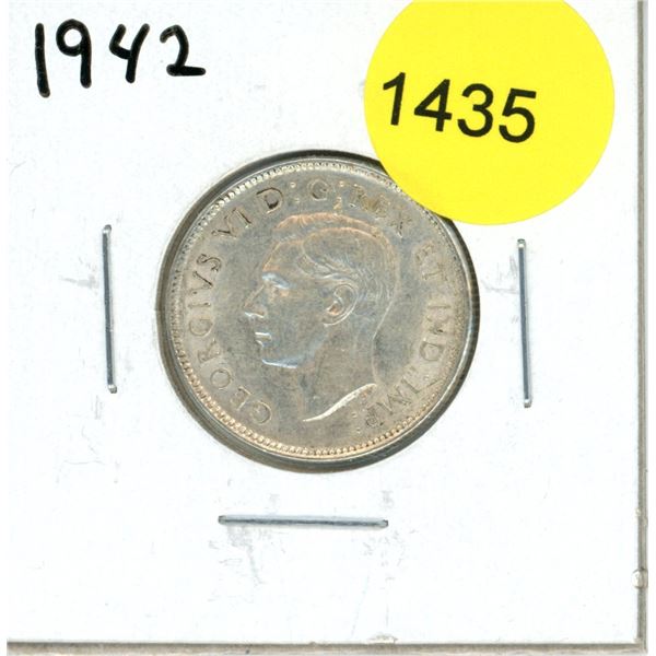 1942 Canadian Twenty-Five Cent Coin
