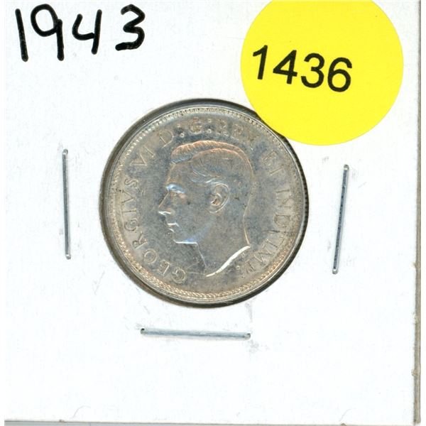 1943 Canadian Twenty-Five Cent Coin