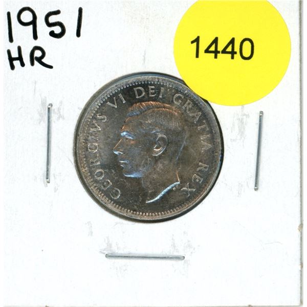 1951 Canadian Twenty-Five Cent Coin