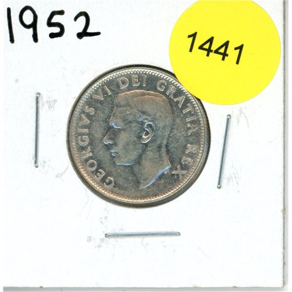 1952 Canadian Twenty-Five Cent Coin