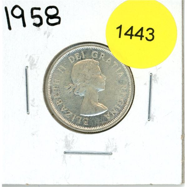 1958 Canadian Twenty-Five Cent Coin
