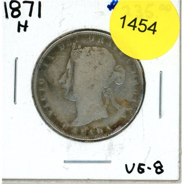 1871H Canadian Fifty Cent Coin