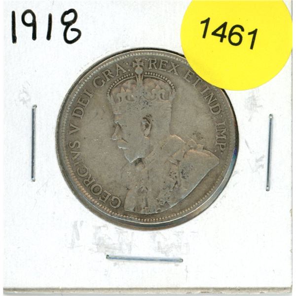 1918 Canadian Fifty Cent Coin
