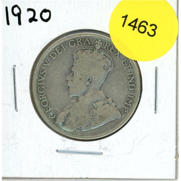 1920 Canadian Fifty Cent Coin