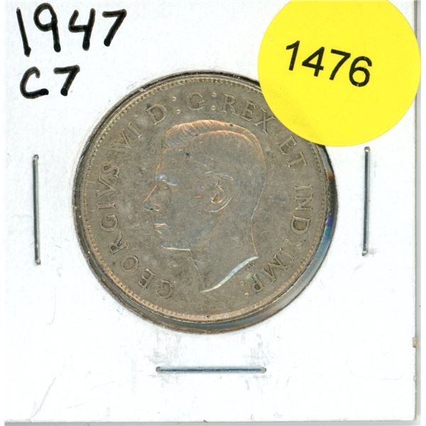 1947 C7 Canadian Fifty Cent Coin