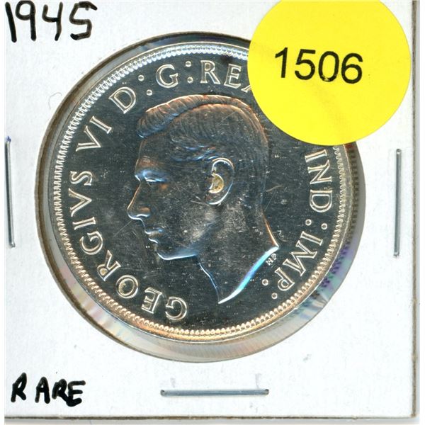 1945 Canadian Silver Dollar
