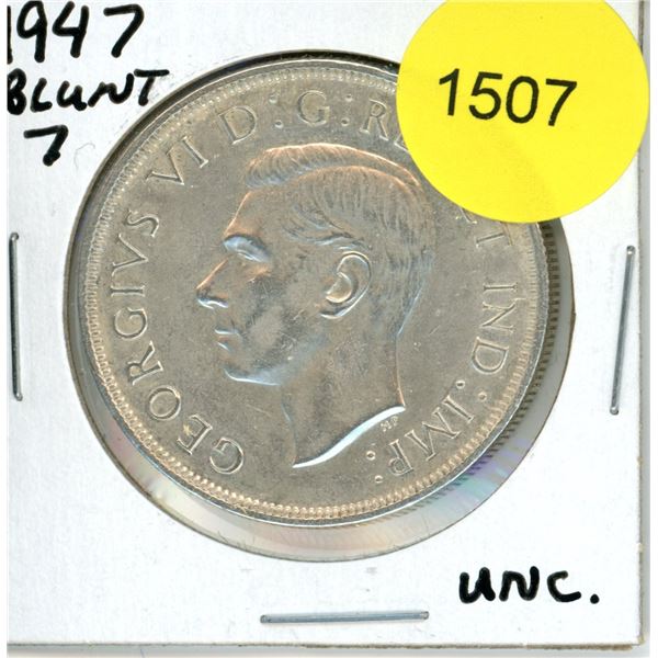 1947 B7 Canadian Silver Dollar