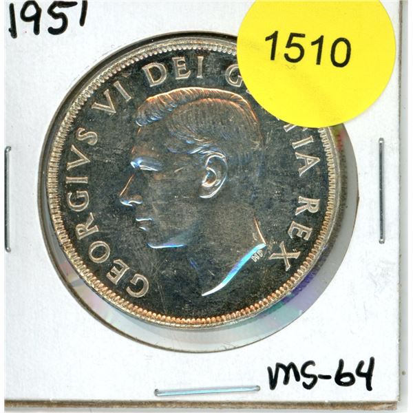 1951 Canadian Silver Dollar