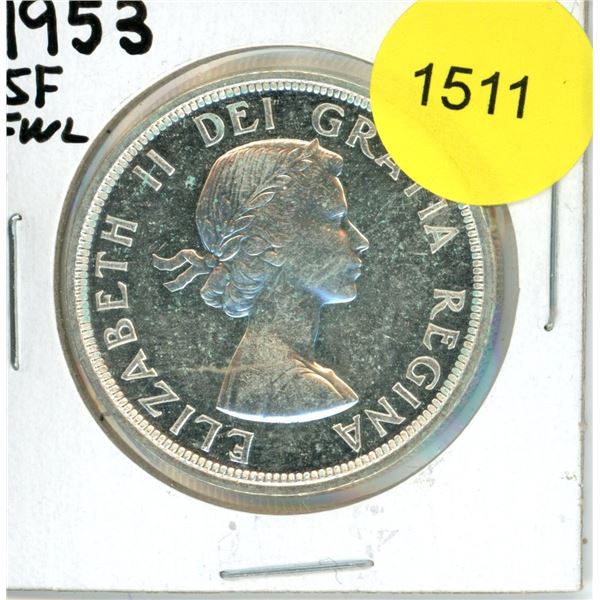 1953 SF Canadian Silver Dollar
