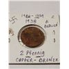 Image 2 : 1938 2 Pfenning copper bronze coin - Berlin, Swastika