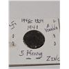 Image 2 : 1941 5 Pfenning zinc coin Vienna, swastika