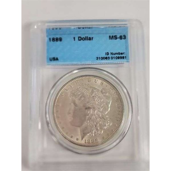 1889 CCCS graded Morgan dollar MS-63