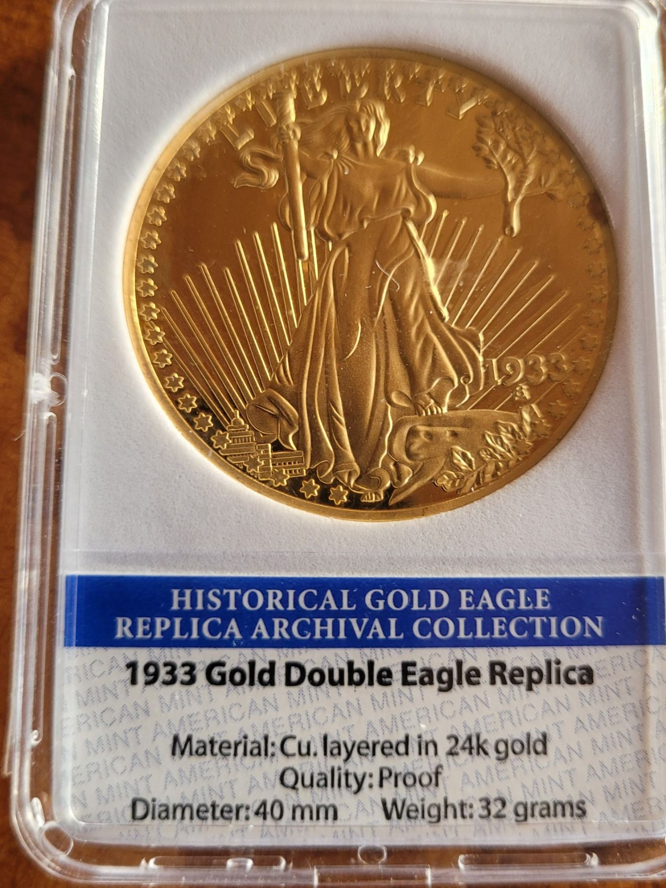 1933 Gold Double Eagle Replica 24k Gold Value