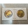 Image 2 : Colourized toonie & loonie - 100th anniversary of the discovery of insulin $2.00,  Alexander Graham 