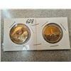 Image 1 : Two collectible Canadian $1.00 loonies - 1867-1992 125th anniversary of Confederation, 2005 Terry Fo