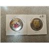 Image 1 : Lot of two Canadian $2.00 toonies - Summit series colorized and non colorized