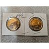 Image 1 : Two collectible Canadian loonies $1.00 Montreal Canadiens & Saskatchewan Roughriders