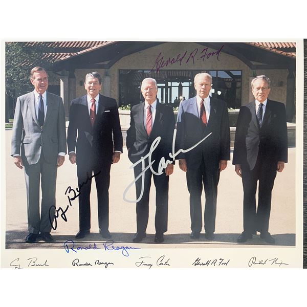 Four Presidents signed photo