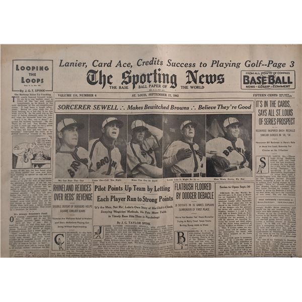 The Sporting News Vol 114 #6 - Sep. 17 1942