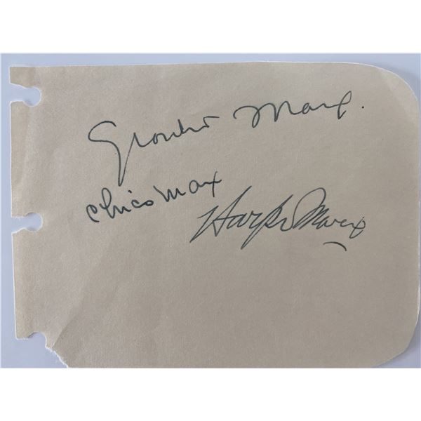 The Marx Brothers signature sheet