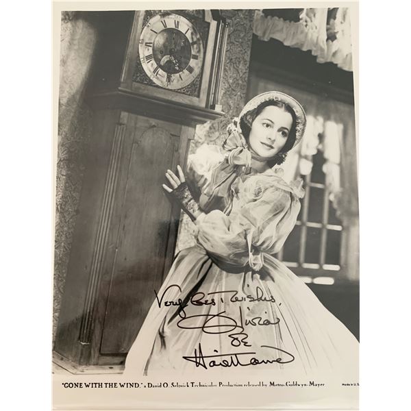 Gone with the Wind Olivia de Havilland signed movie photo