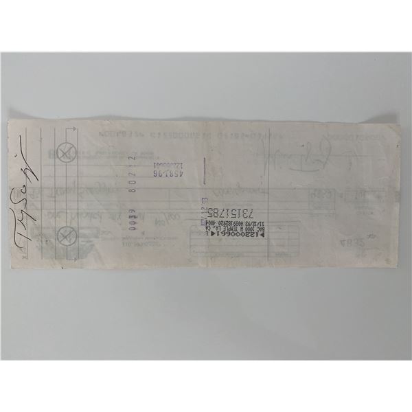 Tracy Scoggins signed check