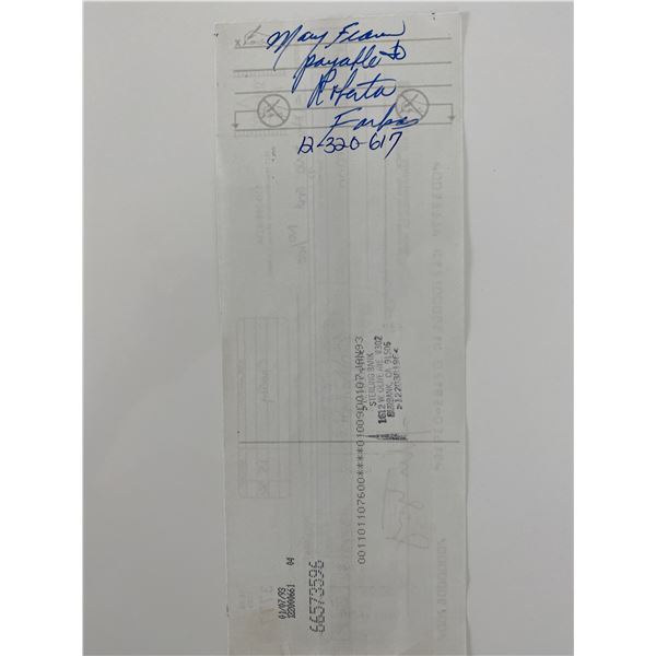 Mary Frann signed check