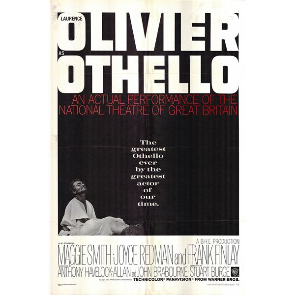 Othello original 1966 vintage one sheet movie poster