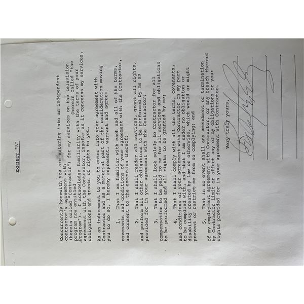 Billy Lee Riley signed contract