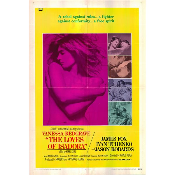 The Loves of Isadora Original 1969 Vintage International One Sheet Poster