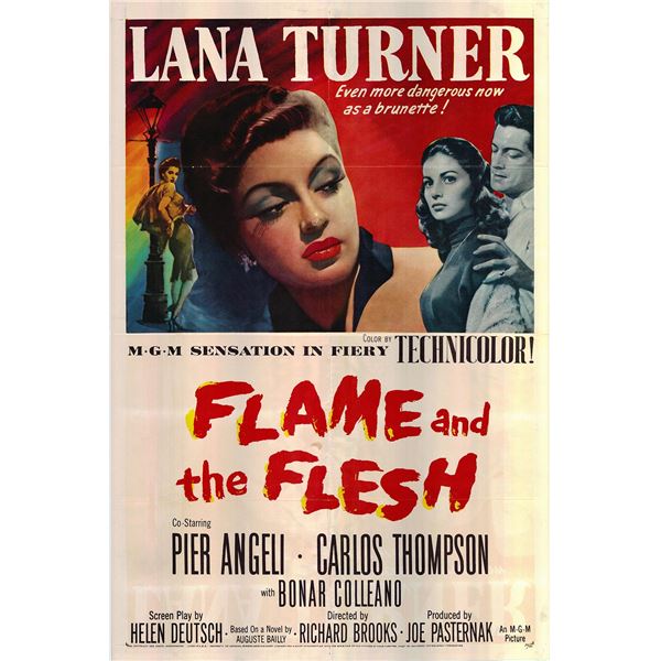 Flame and the Flesh Original 1954 Vintage One Sheet Poster