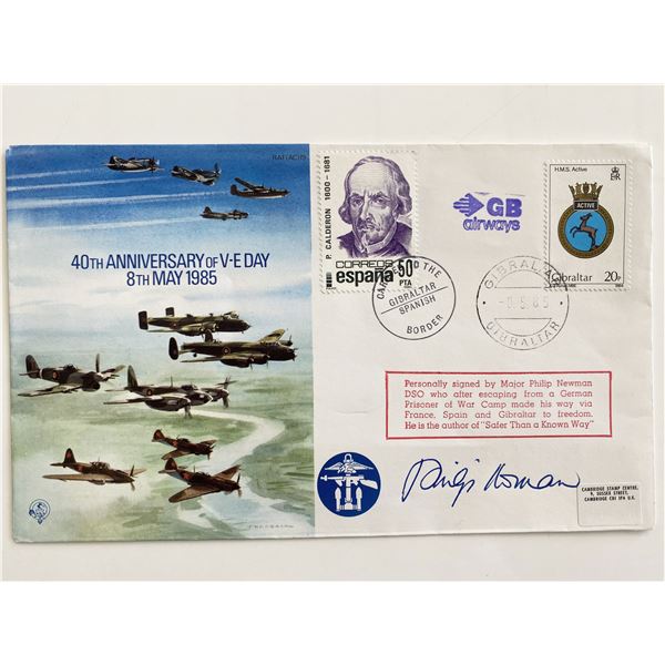WWII 40th Anniversary of V-E Day Major Philip Newman Signed Commemorative Cover