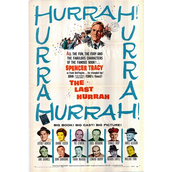 The Last Hurrah Original 1958 Vintage One Sheet Poster