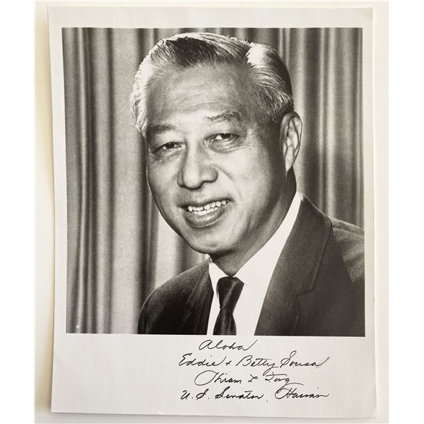 Senator of HI Hiram Fong signed photo