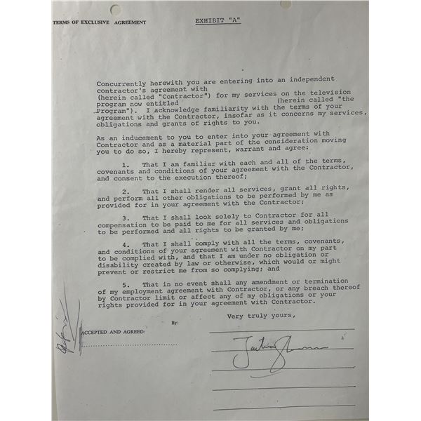 Jackie Gleason signed contract