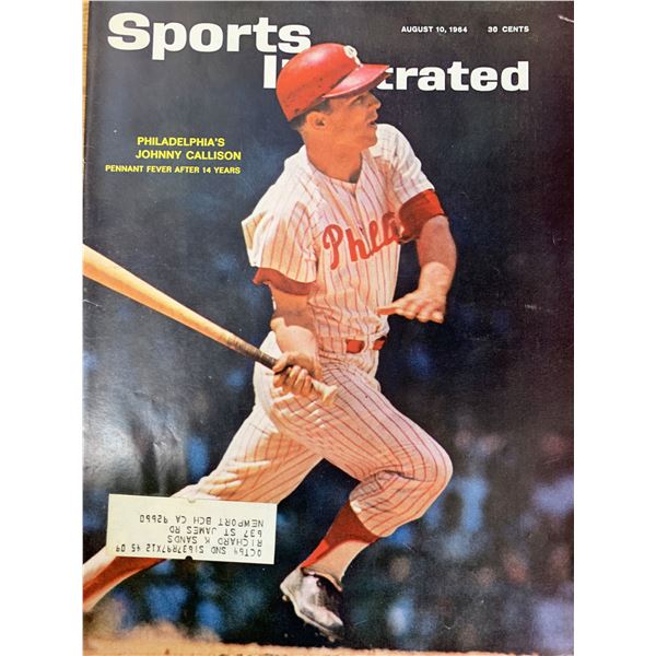 Sports Illustrated Magazine 1964 Johnny Callison Issue
