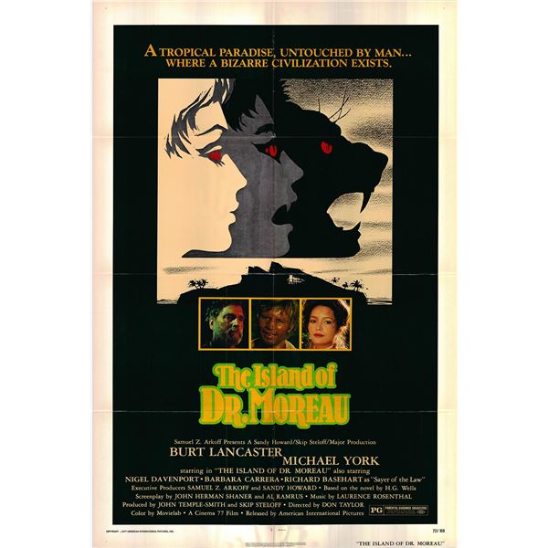 The Island of Dr. Moreau Original 1977 Vintage One Sheet Poster