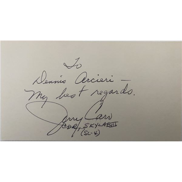 USMC Colonel Jerry Carr signed note