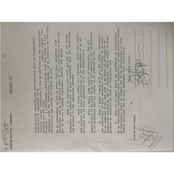 Bob Hope signed contract