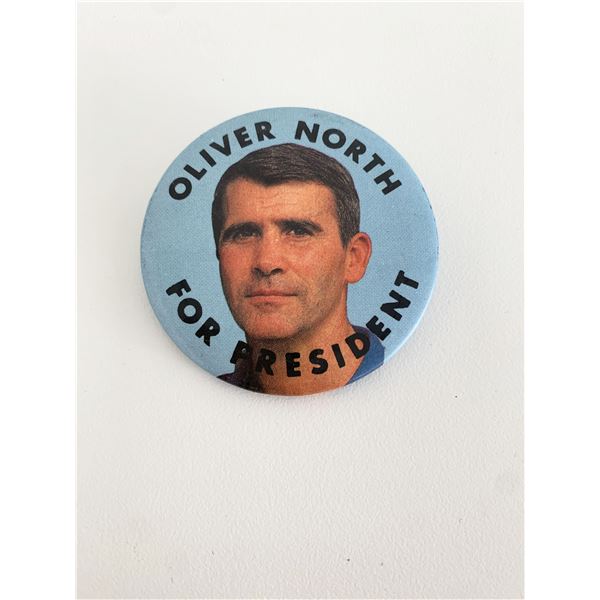 Oliver North for President vintage pin