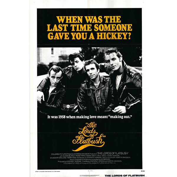 The Lords of Flatbush Original 1974 Vintage One Sheet Poster