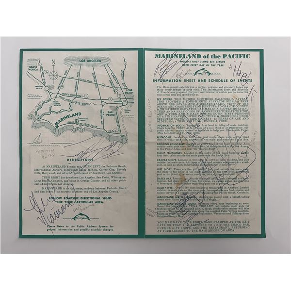 Paul Revere and the Raiders signed Marineland of the Pacific event sheet