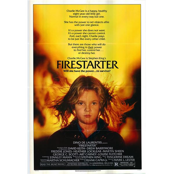 Firestarter Original 1984 Vintage One Sheet Poster