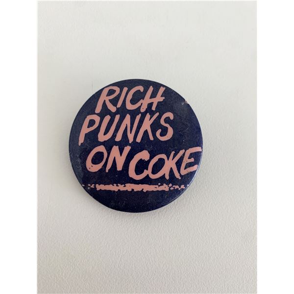 Rich punks on coke vintage pin