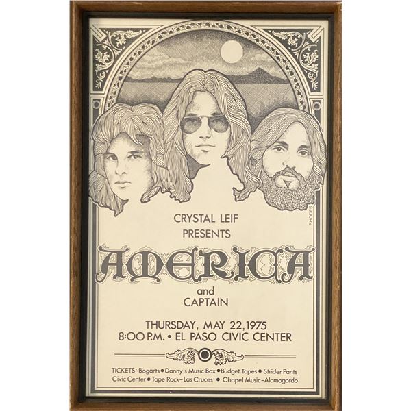 1975 America concert poster
