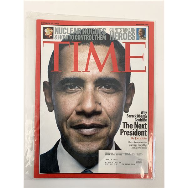 Time Magazine October 23rd 2006 Barack Obama The Next President